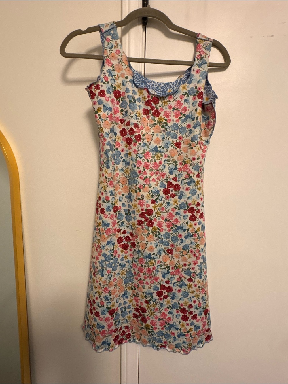Reversible Floral/Starry Sleeveless Summer Dress - Multicolor
